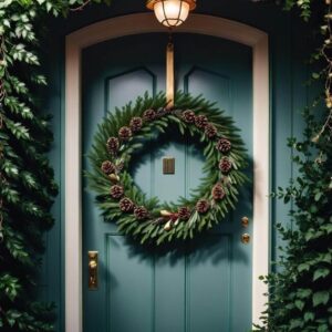 Mocowanie wianka na drzwiach zewnętrznych bez uszkodzeń